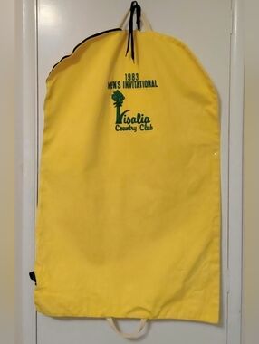 Rare Visalia Country Club Garmet Bag 1983 Men's Invitational Bright Yellow